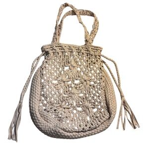 Straw Studios Cream Woven Tote